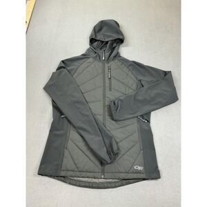 Outdoor Research Jacket Womens Medium Gray Refuge Hybrid Hooded Full Zip Ski